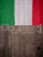 Flag of Italy on wood