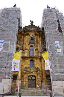 Wallfahrtskirche Vierzehnheiligen mit Gerüst