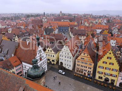 Blick auf den Marktplatz von Rothenburg ob der Tauber