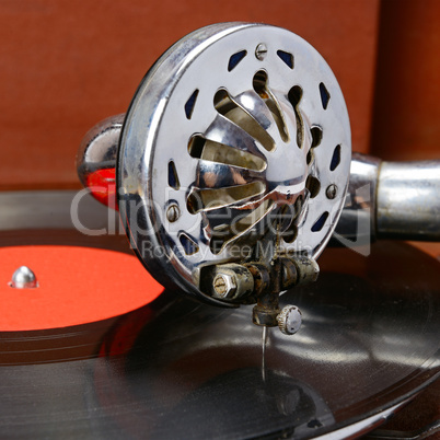 old gramophone and vinyl record