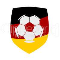 Soccer ball silhouette on a German flag