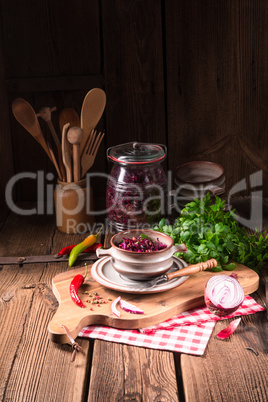 spicy red cabbage Sauerkraut