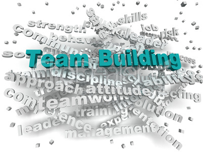 3d image Team Building word cloud concept