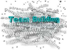 3d image Team Building word cloud concept