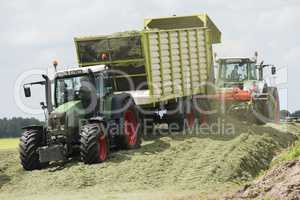 silage with two tractors