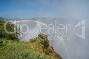 Double rainbow over Victoria Falls in spray