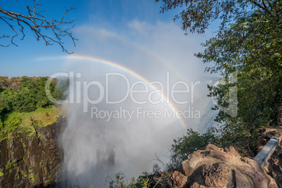 Double rainbow in spray at Victoria Falls