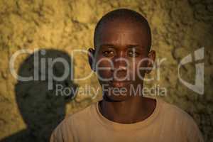 Head and shoulders of young black man