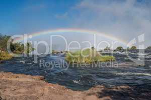 Rainbow seen from top of Victoria Falls