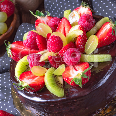 chocolate cheesecake with fruit