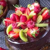 chocolate cheesecake with fruit