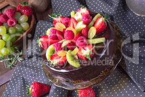 chocolate cheesecake with fruit