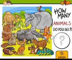 count animals activity for children