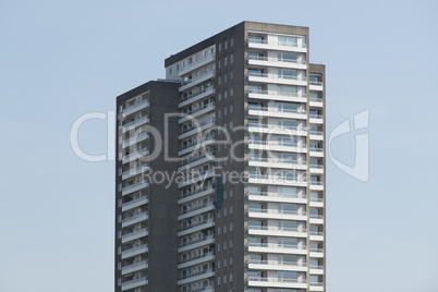 Fassade eines modernen Wohngebäudes in Hamburg, Deutschland