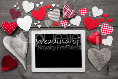 Chalkbord With Many Red Hearts, Wedding Of