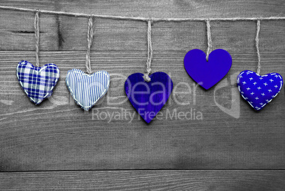 Loving Greeting Card With Blue Hearts