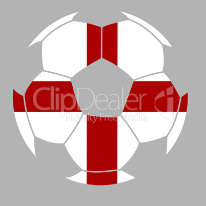 Soccer ball with the flag of England