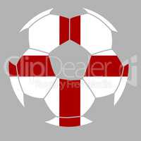 Soccer ball with the flag of England