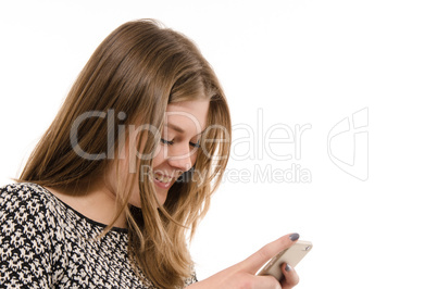 Happy teenager with a mobile phone