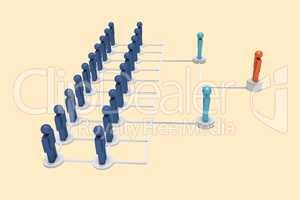 Figures symbolize corporate hierarchy
