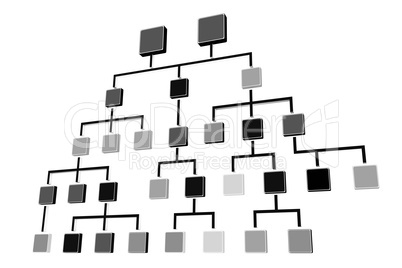hierarchical structure, 3D illustration