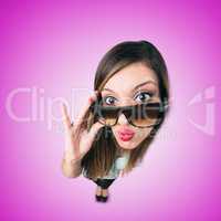 Funny Kissing Girl with Sunglasses