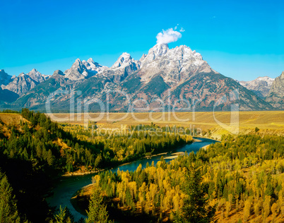 Grand Teton and Snake River in Wyoming