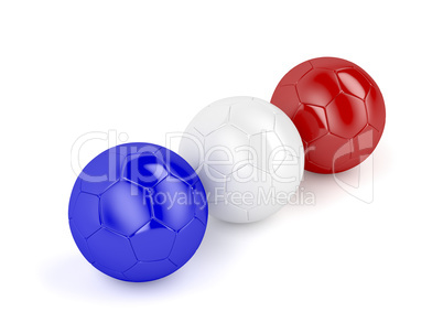 Football balls with flag of France