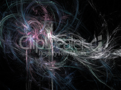 image of one Digital Fractal on Black Color