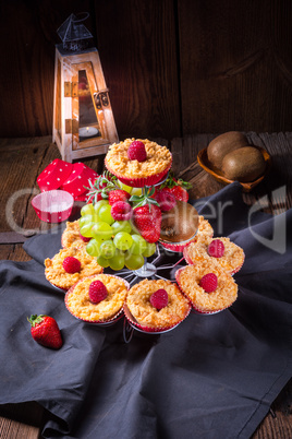 Cheesecake Muffins with raspberry