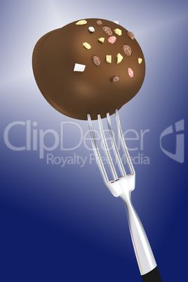 Praline on the fork