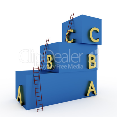 Ashlar blocks with letters and ladders
