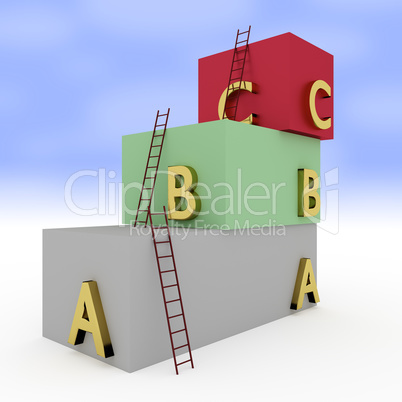 Ashlar blocks with letters and ladders