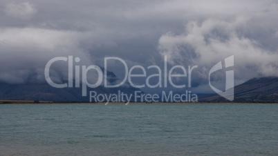 Dramatic sky over Lake Ohau