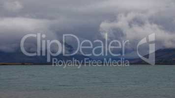 Dramatic sky over Lake Ohau