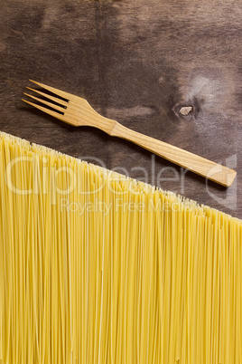 Raw spaghetti noodles