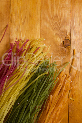 Pasta of different colors