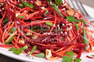 Salad of beets and carrots