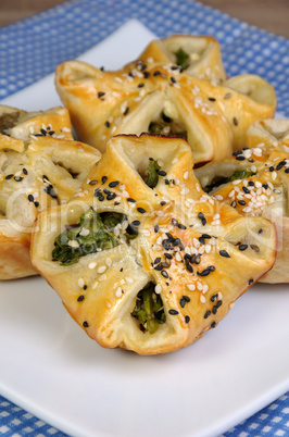 bun puff pastry  with spinach and ricotta