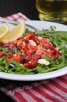 Arugula salad with strawberries