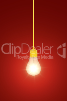 light bulb on a red background