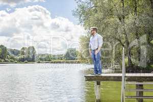 man at the lake