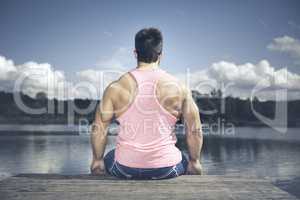 bodybuilding man back side