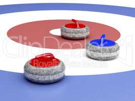 Curling stones on ice