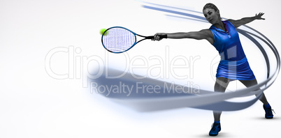 Composite image of athlete playing tennis with a racket