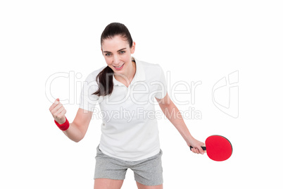 Female athlete playing ping pong