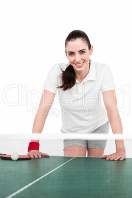 Female athlete playing ping pong