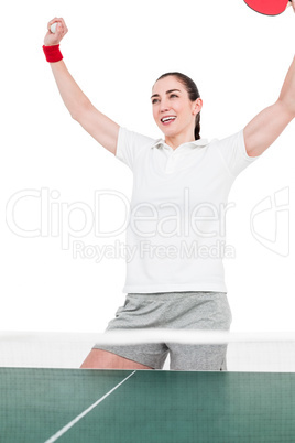 Female athlete playing ping pong