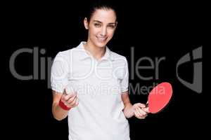 Female athlete playing ping pong