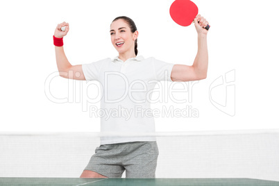 Female athlete playing ping pong